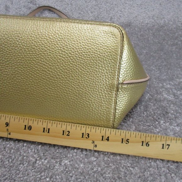 Tory Burch Tote Bag Pink Gold Leather Large - Picture 10 of 12